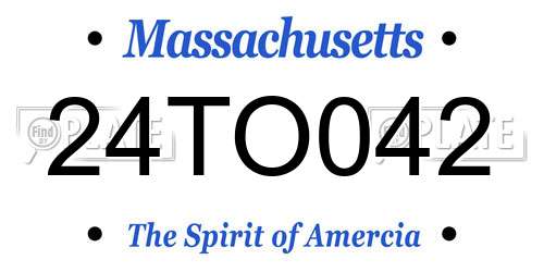 24TO042 Massachusetts License Plate