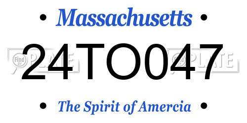 24TO047 Massachusetts License Plate