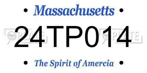 24TP014 Massachusetts License Plate