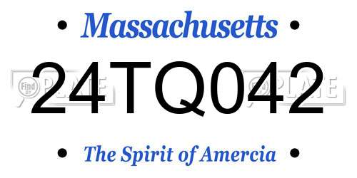 24TQ042 Massachusetts License Plate