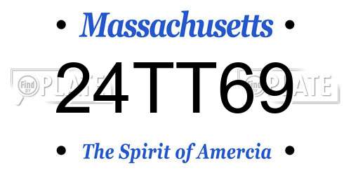 24TT69 Massachusetts License Plate