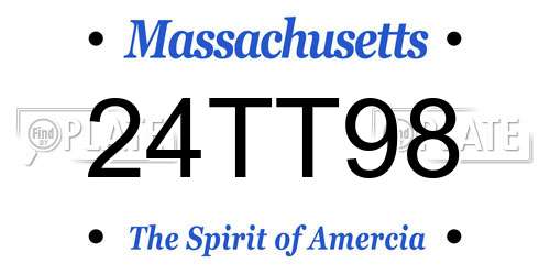 24TT98 Massachusetts License Plate