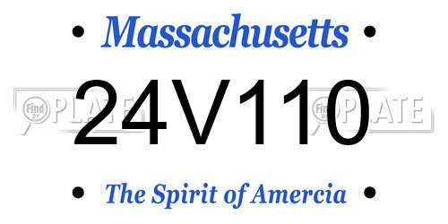 24V110 Massachusetts License Plate
