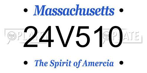 24V510 Massachusetts License Plate
