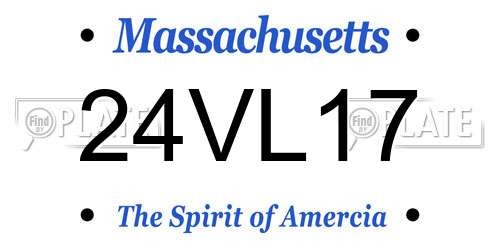 24VL17 Massachusetts License Plate
