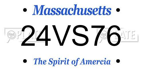 24VS76 Massachusetts License Plate