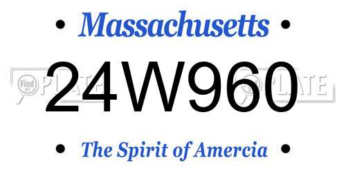 24W960 Massachusetts License Plate