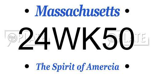 24WK50 Massachusetts License Plate