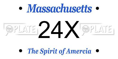 24X Massachusetts License Plate
