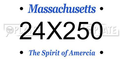 24X250 Massachusetts License Plate