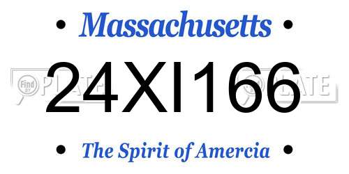 24XI166 Massachusetts License Plate