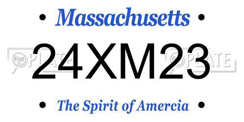 24XM23 Massachusetts License Plate