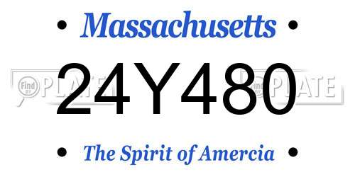 24Y480 Massachusetts License Plate