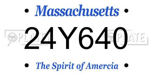 24Y640 Massachusetts License Plate