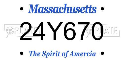 24Y670 Massachusetts License Plate