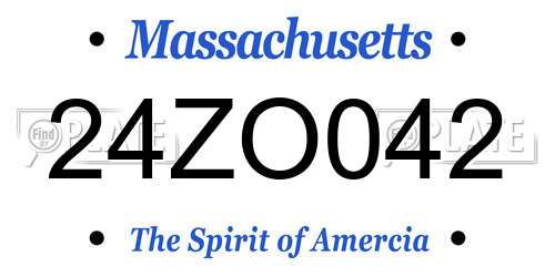 24ZO042 Massachusetts License Plate