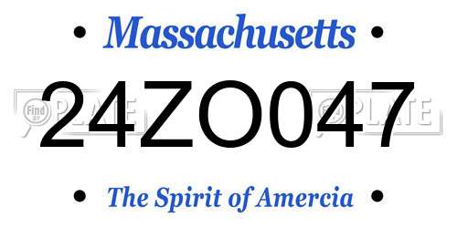 24ZO047 Massachusetts License Plate