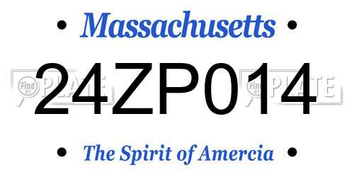 24ZP014 Massachusetts License Plate