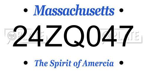 24ZQ047 Massachusetts License Plate