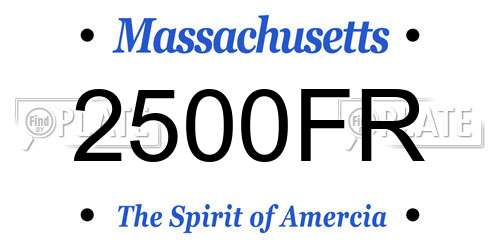 2500FR Massachusetts License Plate