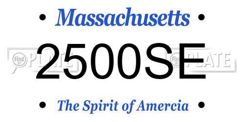 2500SE Massachusetts License Plate