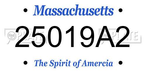 25019A2 Massachusetts License Plate