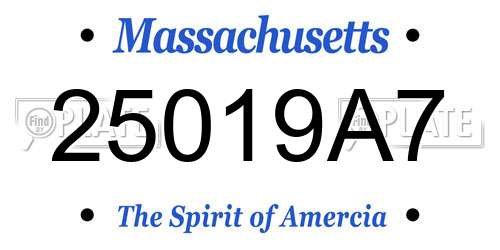 25019A7 Massachusetts License Plate