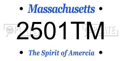 2501TM Massachusetts License Plate