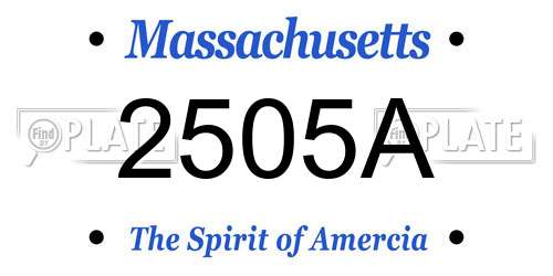 2505A Massachusetts License Plate