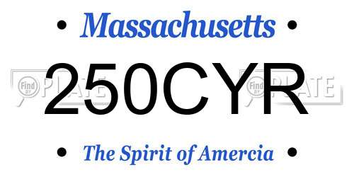 250CYR Massachusetts License Plate