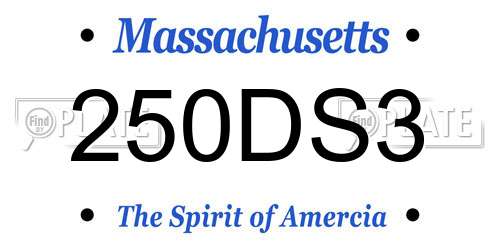 250DS3 Massachusetts License Plate