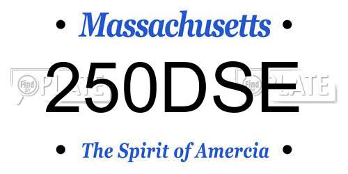 250DSE Massachusetts License Plate