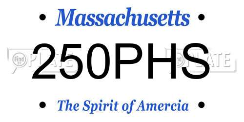 250PHS Massachusetts License Plate