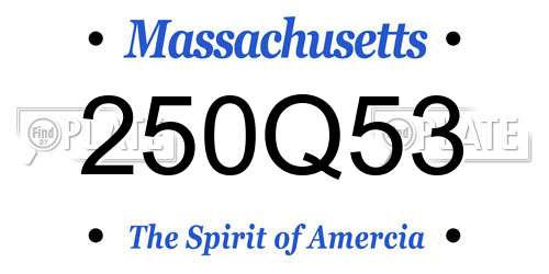 250Q53 Massachusetts License Plate