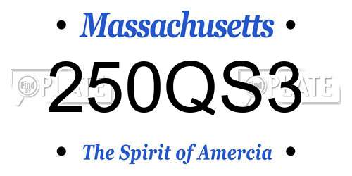 250QS3 Massachusetts License Plate