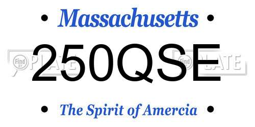 250QSE Massachusetts License Plate