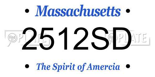 2512SD Massachusetts License Plate
