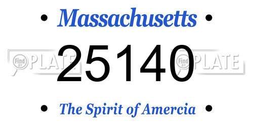 25140 Massachusetts License Plate