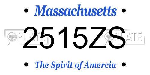 2515ZS Massachusetts License Plate