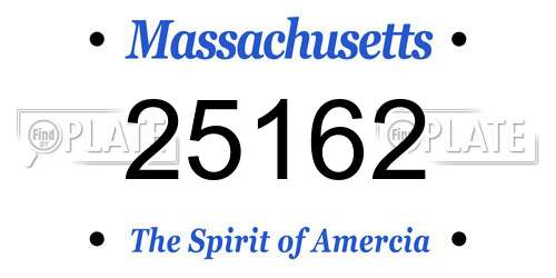 25162 Massachusetts License Plate