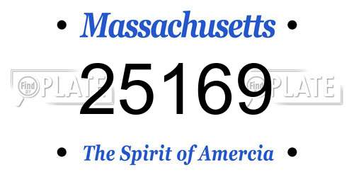 25169 Massachusetts License Plate