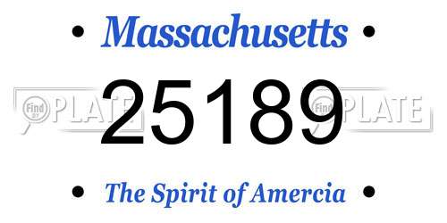 25189 Massachusetts License Plate