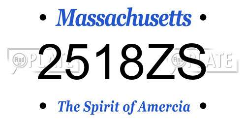 2518ZS Massachusetts License Plate