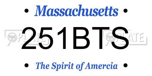 251BTS Massachusetts License Plate