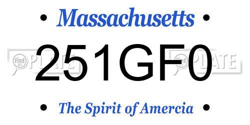 251GF0 Massachusetts License Plate