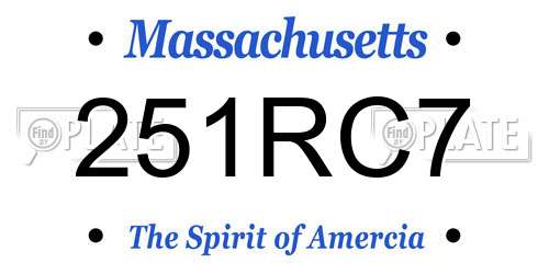 251RC7 Massachusetts License Plate