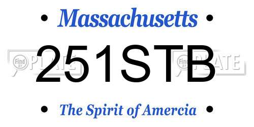 251STB Massachusetts License Plate
