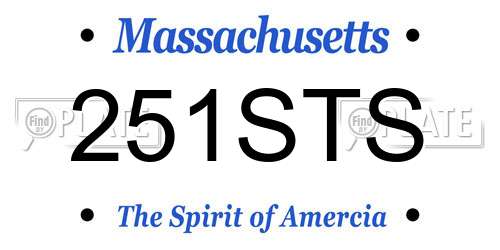 251STS Massachusetts License Plate