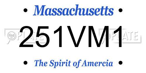 251VM1 Massachusetts License Plate