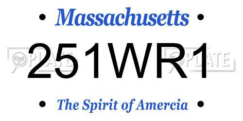 251WR1 Massachusetts License Plate